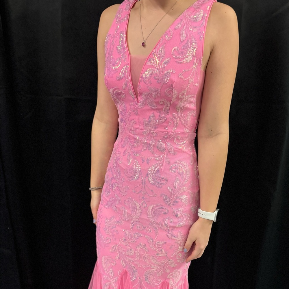 Gorgeous Pink Sequin Prom Formal Pageant Dress Size S